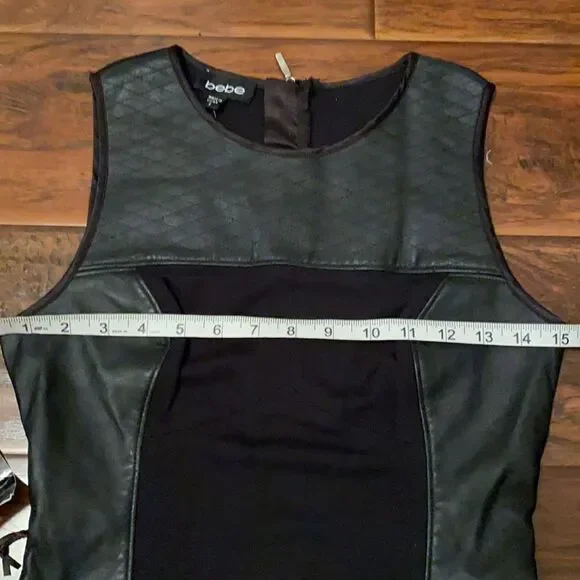 Bebe Black Leather Panel Dress - Picture 8 of 13